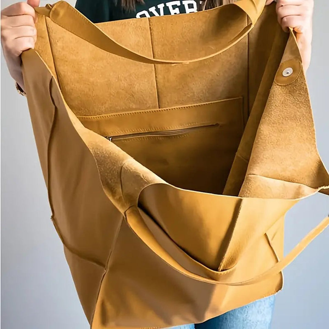 Women's Oversized Vegan Leather Magnetic-Closure (4)