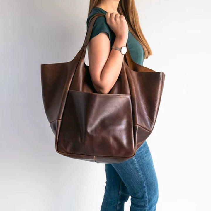 Women's Oversized Vegan Leather Magnetic-Closure (5)