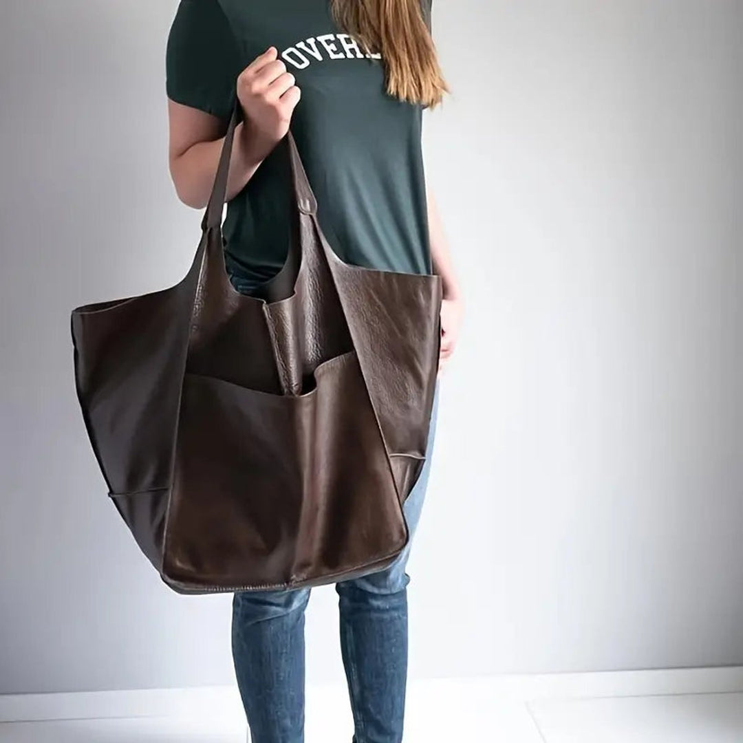 Women's Oversized Vegan Leather Magnetic-Closure (6)