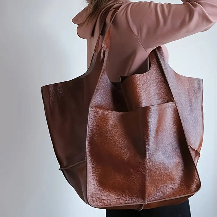 Women's Oversized Vegan Leather Magnetic-Closure (8)