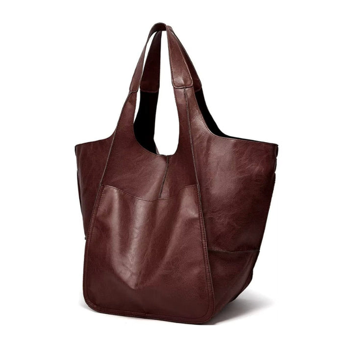 Women's Oversized Vegan Leather Magnetic-Closure w kolorze Espresso
