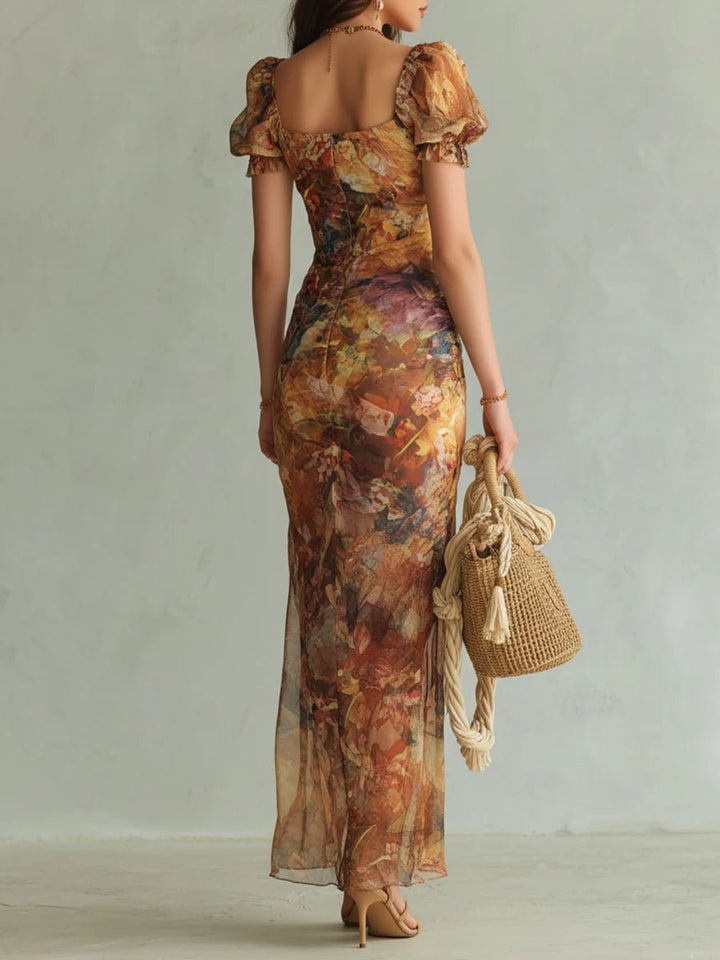 Women's Ruffle Sweetheart Chiffon Boho (2)