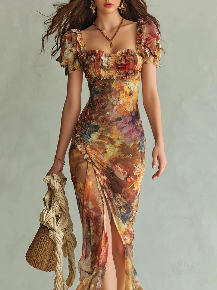 Women's Ruffle Sweetheart Chiffon Boho (4)