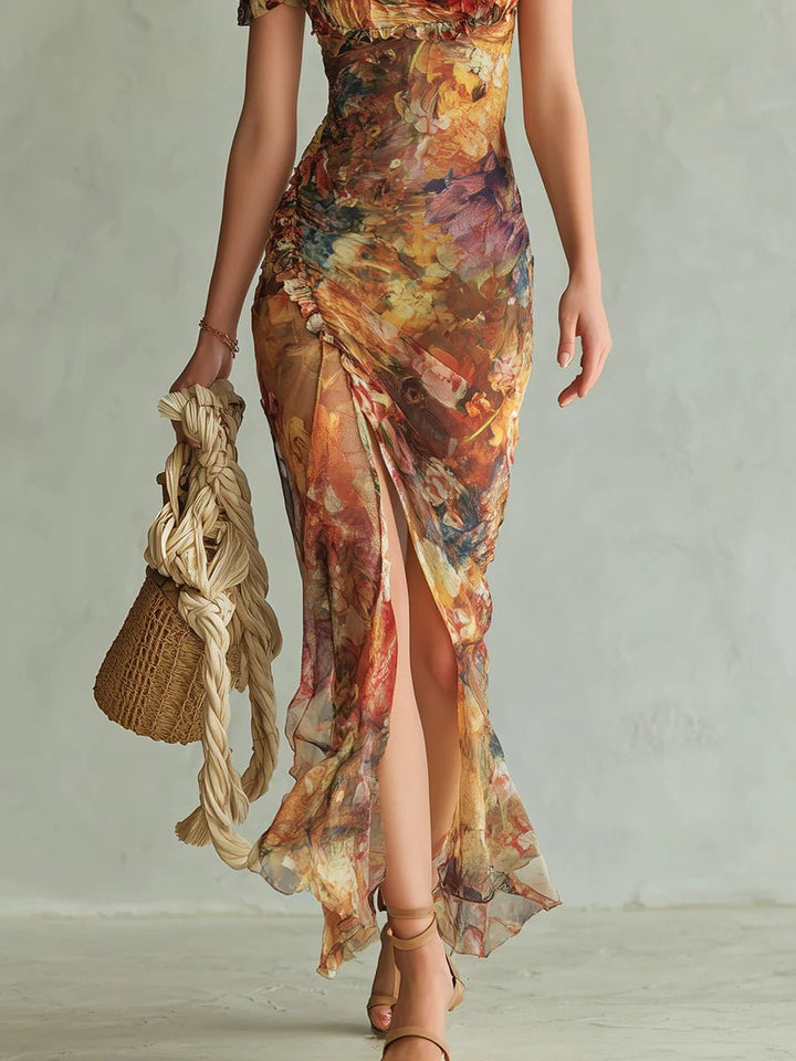 Women's Ruffle Sweetheart Chiffon Boho (5)