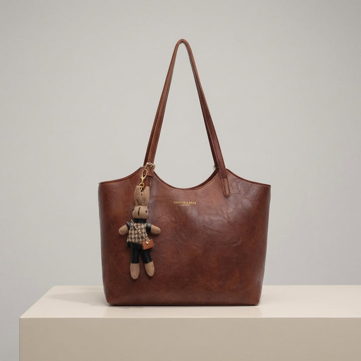 Women's Soft Vegan Leather Shoulder w kolorze Brązowy