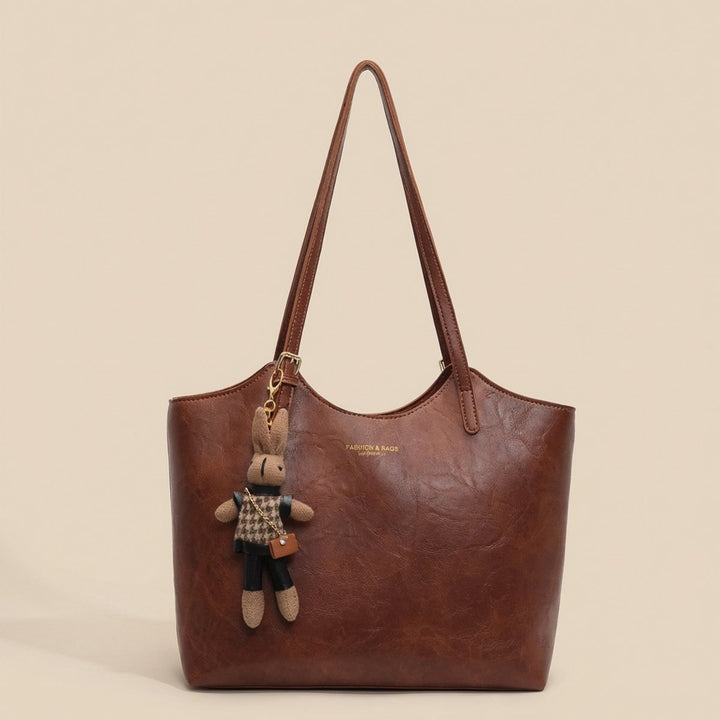 Women's Soft Vegan Leather Shoulder w kolorze Ciemny Brązowy